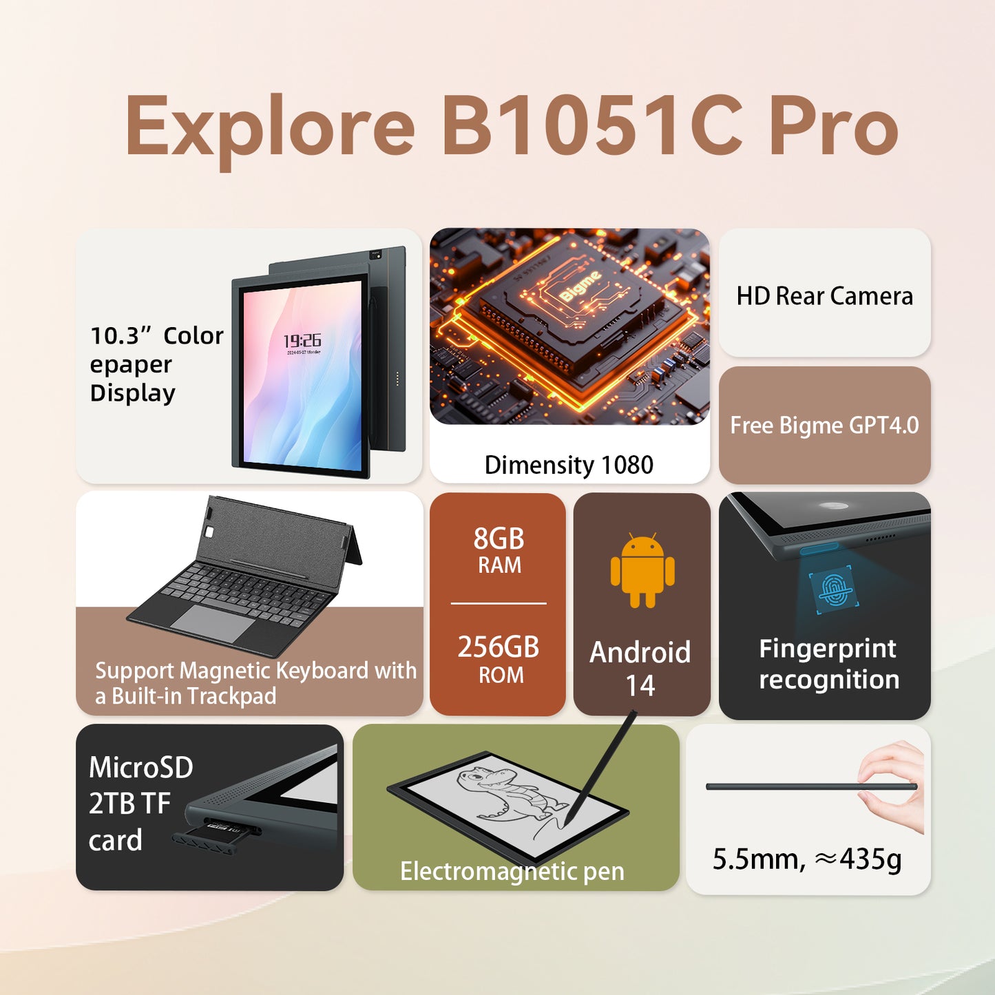 Bigme B1051 Series-- 10.3'' color E ink tablet PC with cutting-edge performance