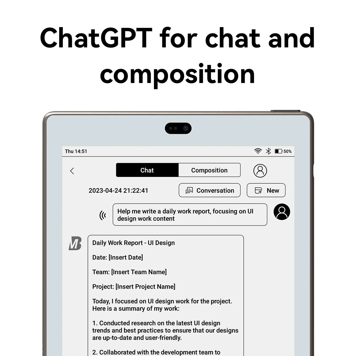 Bigme S6 e-reader and e-note with ChatGPT and Google Play