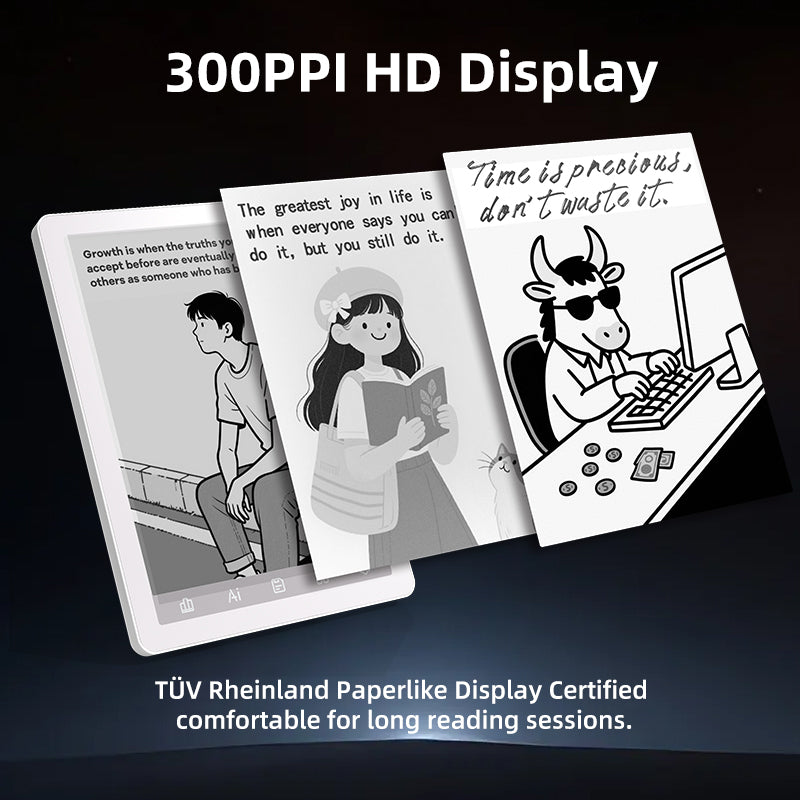 B6 Black & White 300PPI 6'' Compact Ebook Reader with Android 14OS
