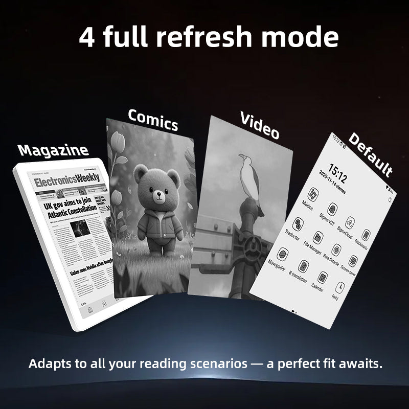 B6 Black & White 300PPI 6'' Compact Ebook Reader with Android 14OS