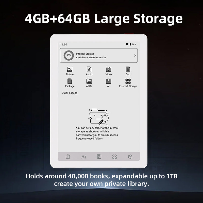 B6 Black & White 300PPI 6'' Compact Ebook Reader with Android 14OS